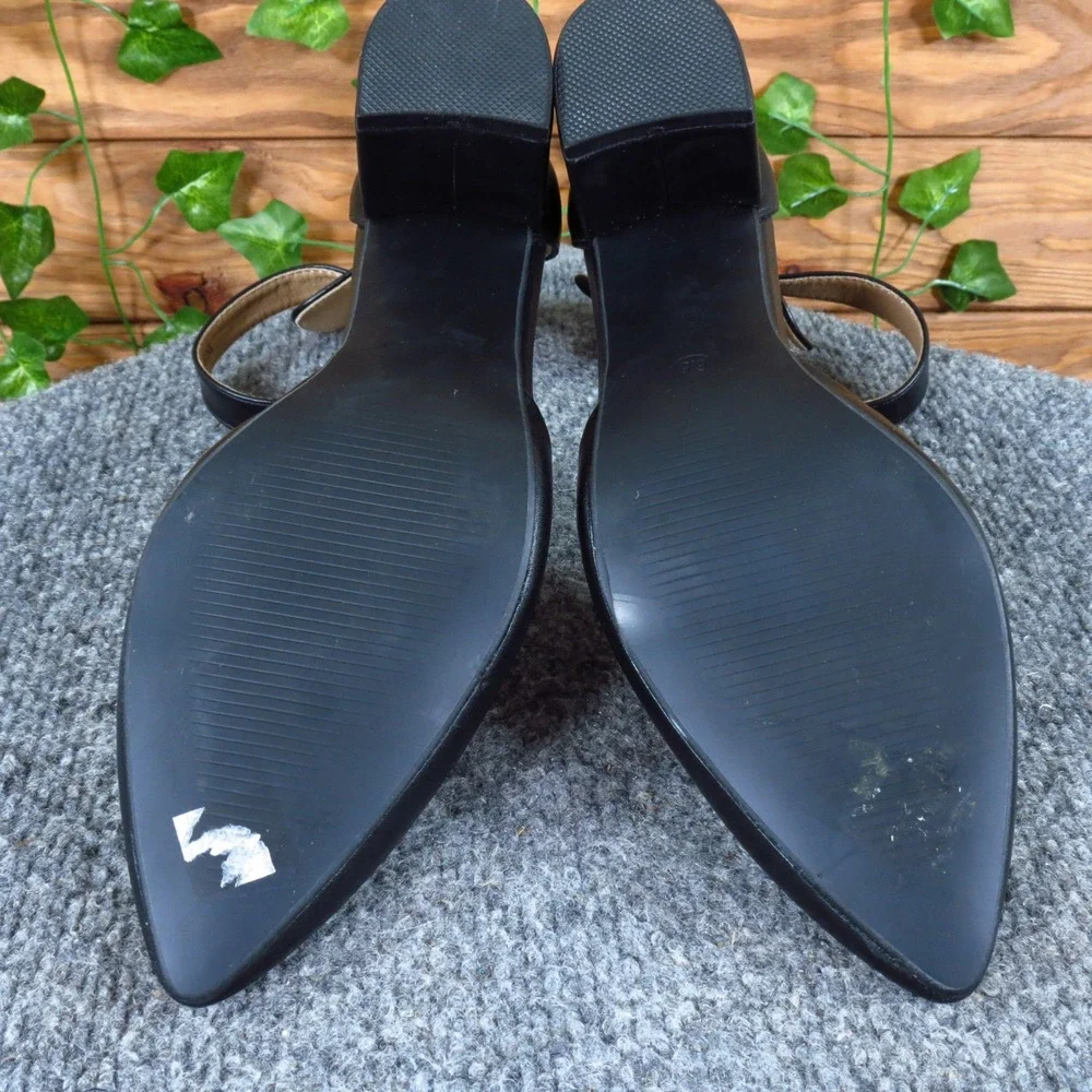 IDIFU In2pedazo Womens Ankle Strap Pumps Sz 6.5 Black Leather Block Heel_8